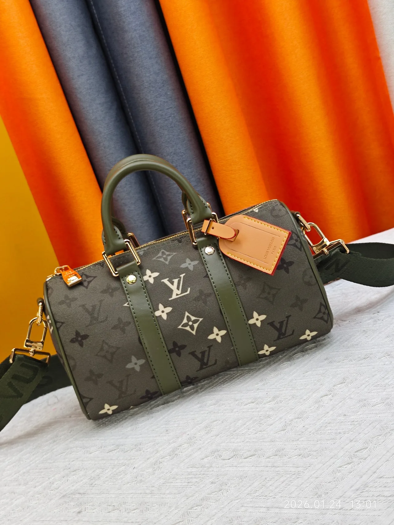 Louis Vuitton Canvas Top-Handle Bag in Green · view 1