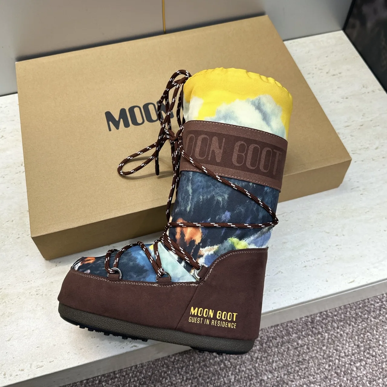 Moon Boot Lace-Up Snow Boots in Brown · view 5
