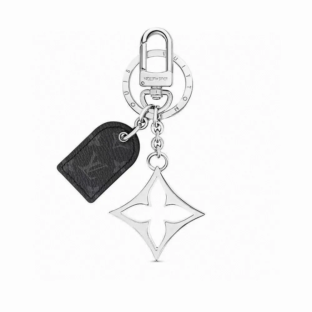 Louis Vuitton Tag and Flower Key Charm in Grey & Brown · view 6