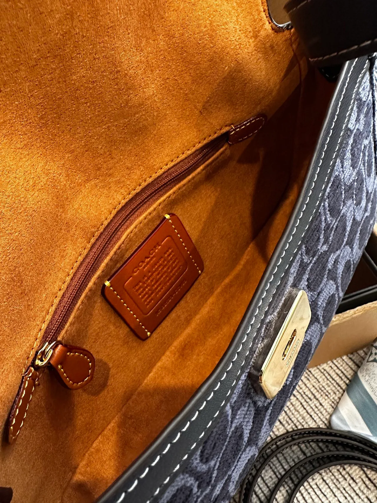 Coach Canvas Suede-Look Crossbody Bag in Blue · view 8