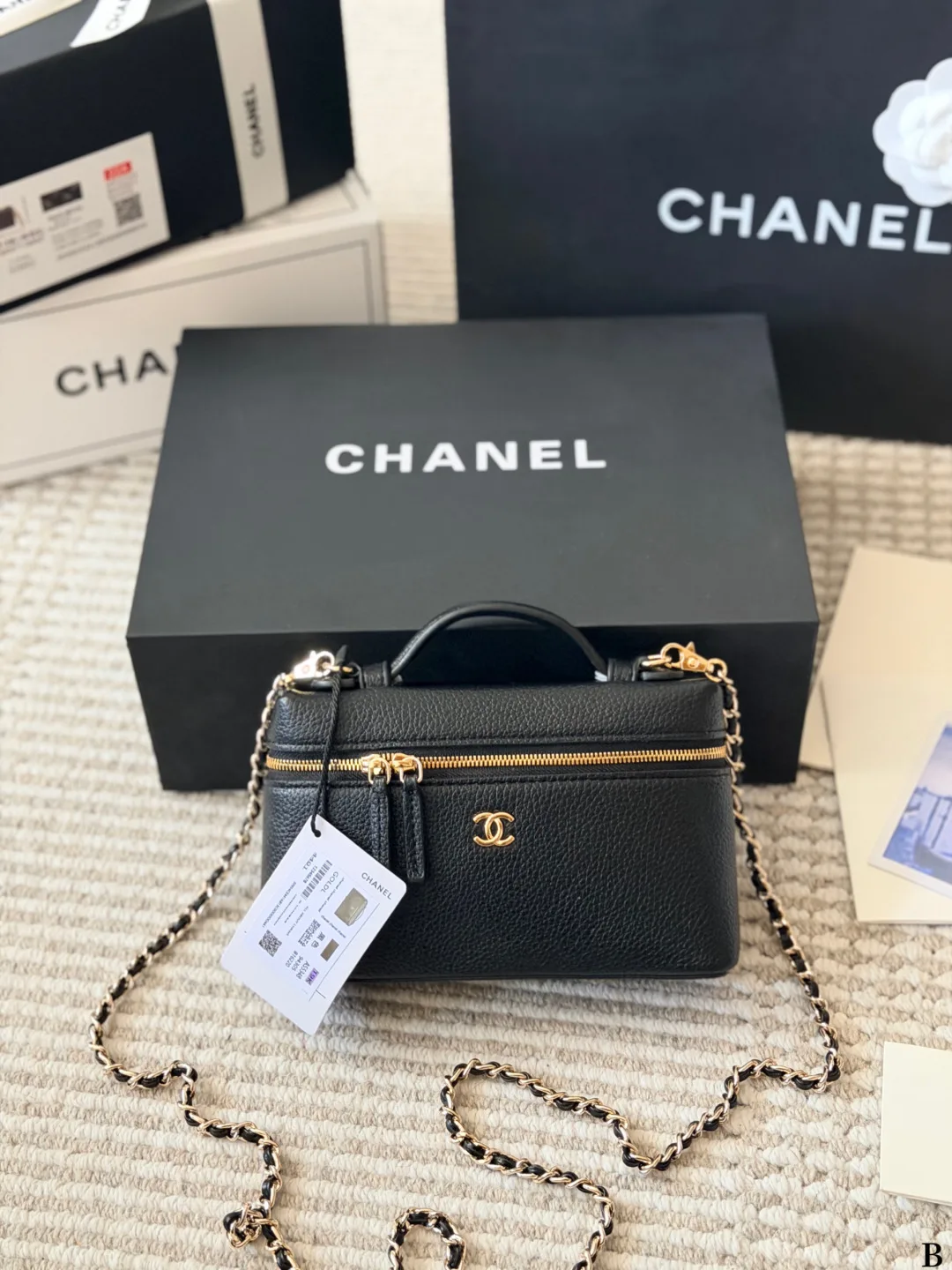 Chanel Cowhide Mini Top-Handle Bag in Black · view 1