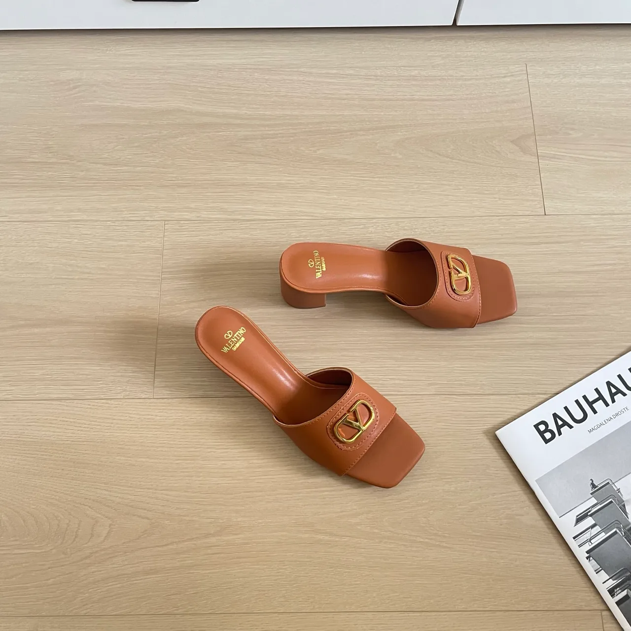 Valentino Sheepskin Mules in Brown · view 5