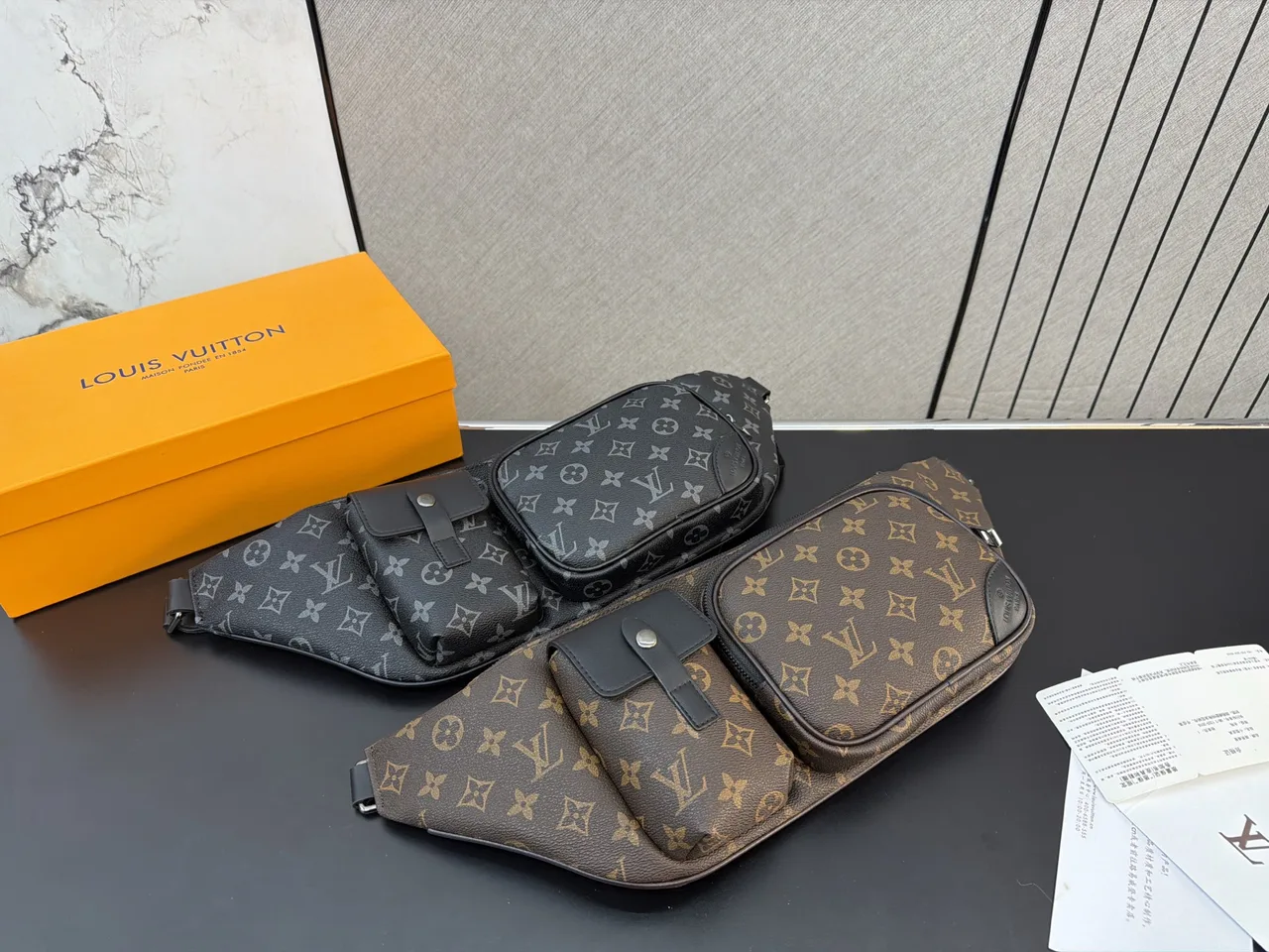 Louis Vuitton Multi-Pocket Belt Bag in Brown / Black · view 9