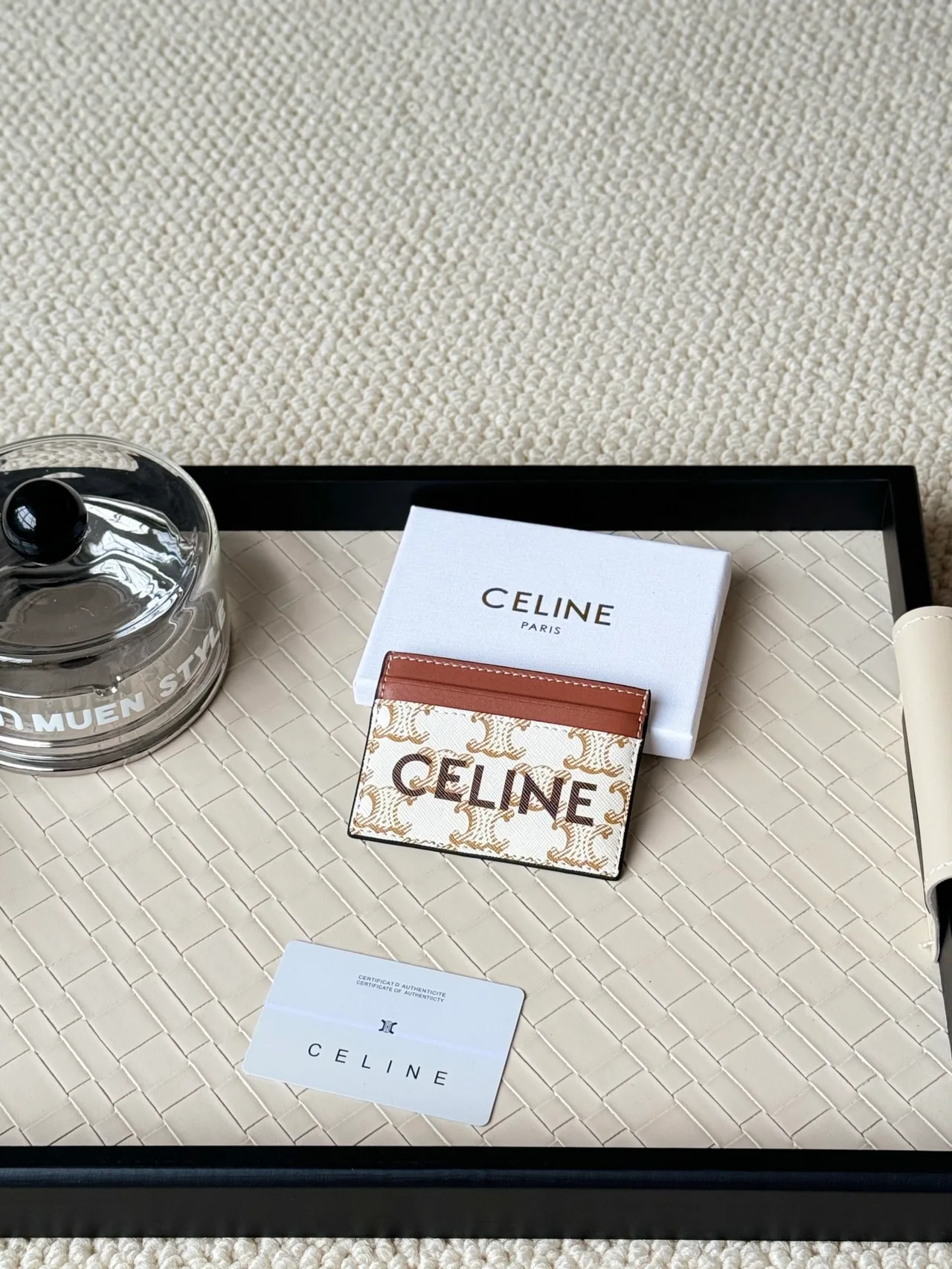 Celine Zip Cardholder in White · view 2