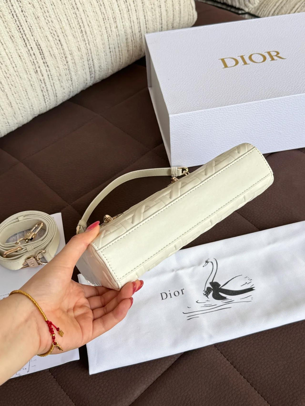 Dior Lady Dior Satchel in White · view 5
