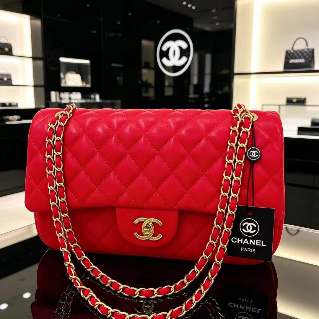 Chanel Quilted Flap Bag in Pink / Beige / Red / Blue / Black / White / Green · view 3