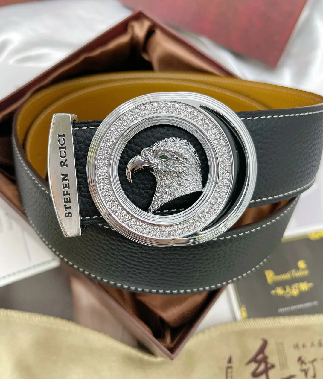 Stefen Rcici Eagle Buckle Belt in Black · view 2