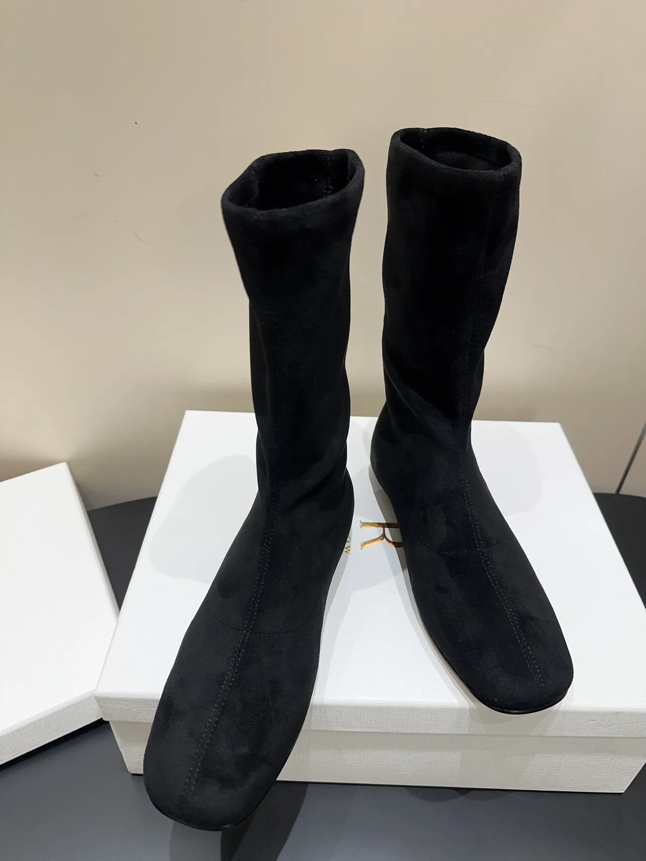 The Row Cowhide Sheepskin Matte Ankle Boots in Black · view 2