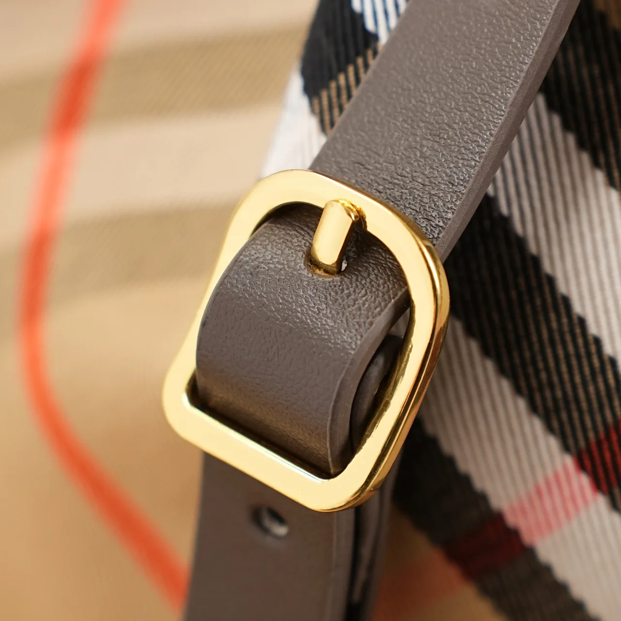 Burberry Check Bucket Bag in Beige · view 6