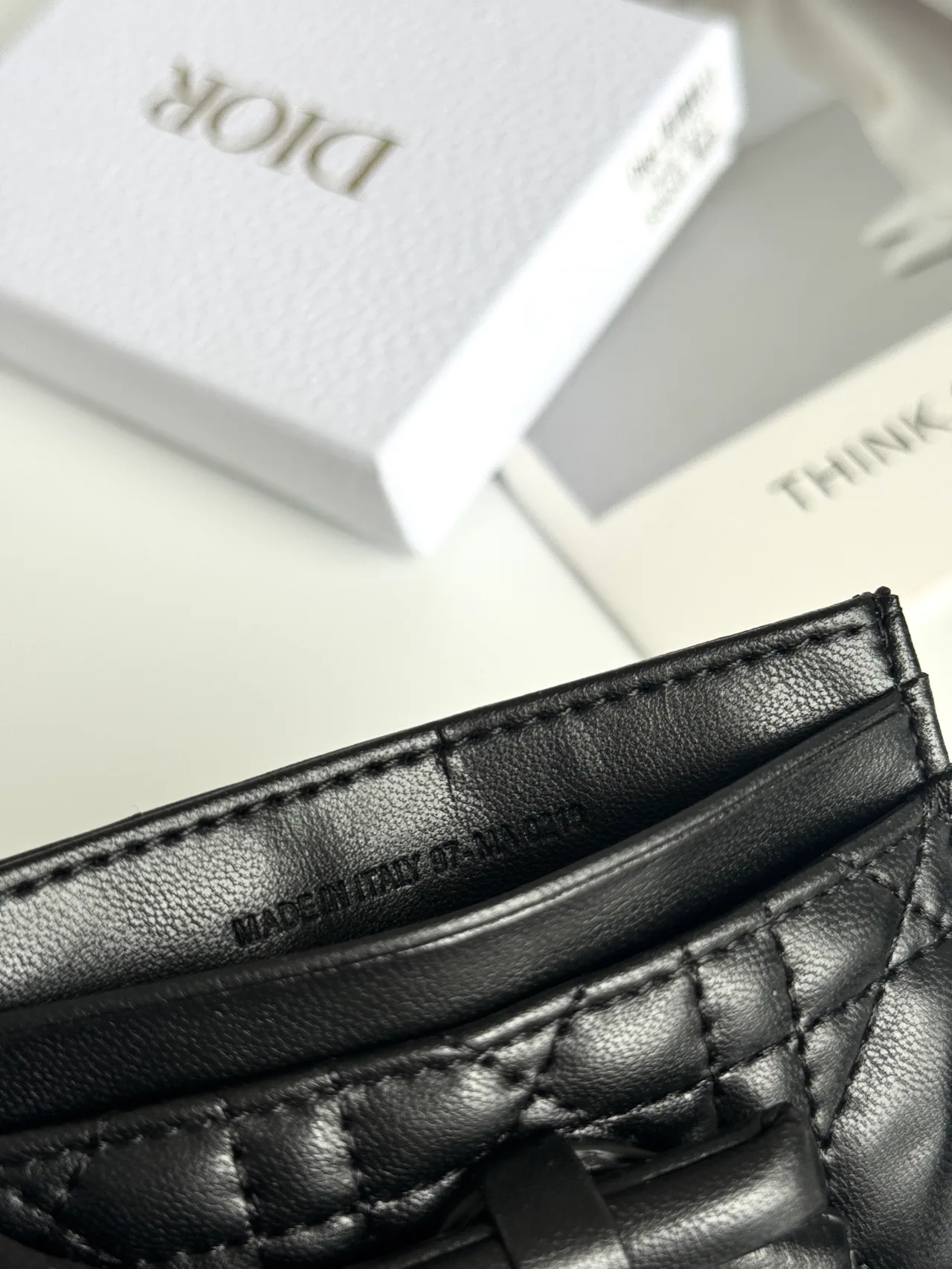Dior Lambskin Quilted Bow Cardholder in Black · view 5