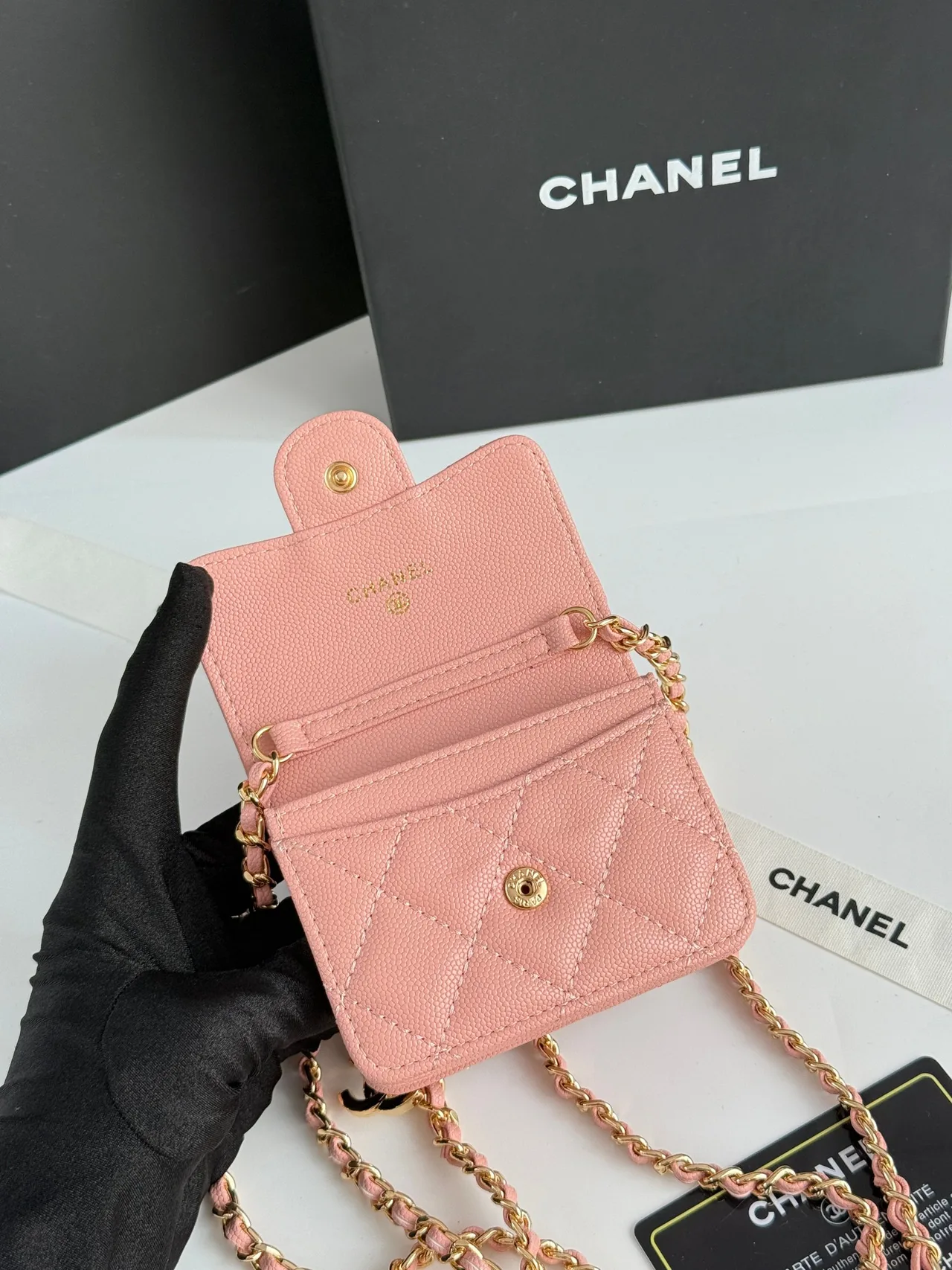 Chanel Quilted Wallet in Pink · view 5