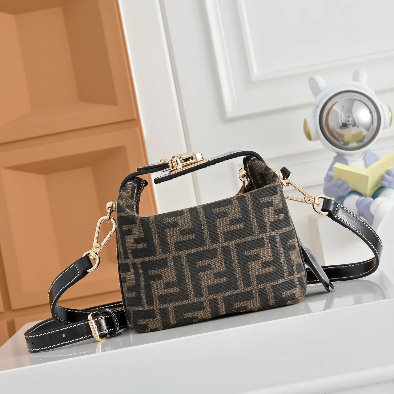 Fendi Canvas Hobo Bag in Brown · view 2