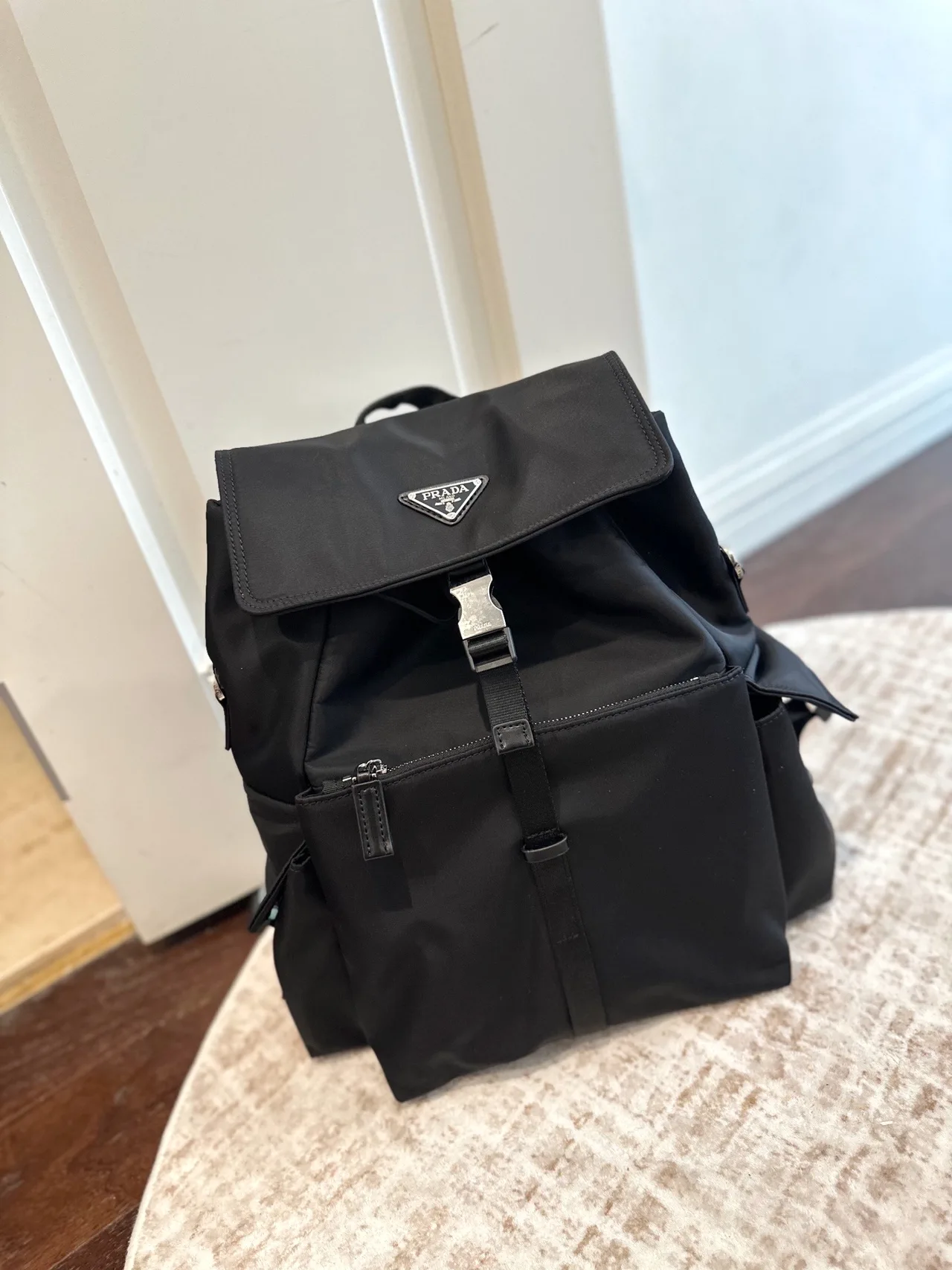Prada Cowhide Nylon Backpack in Black · view 2