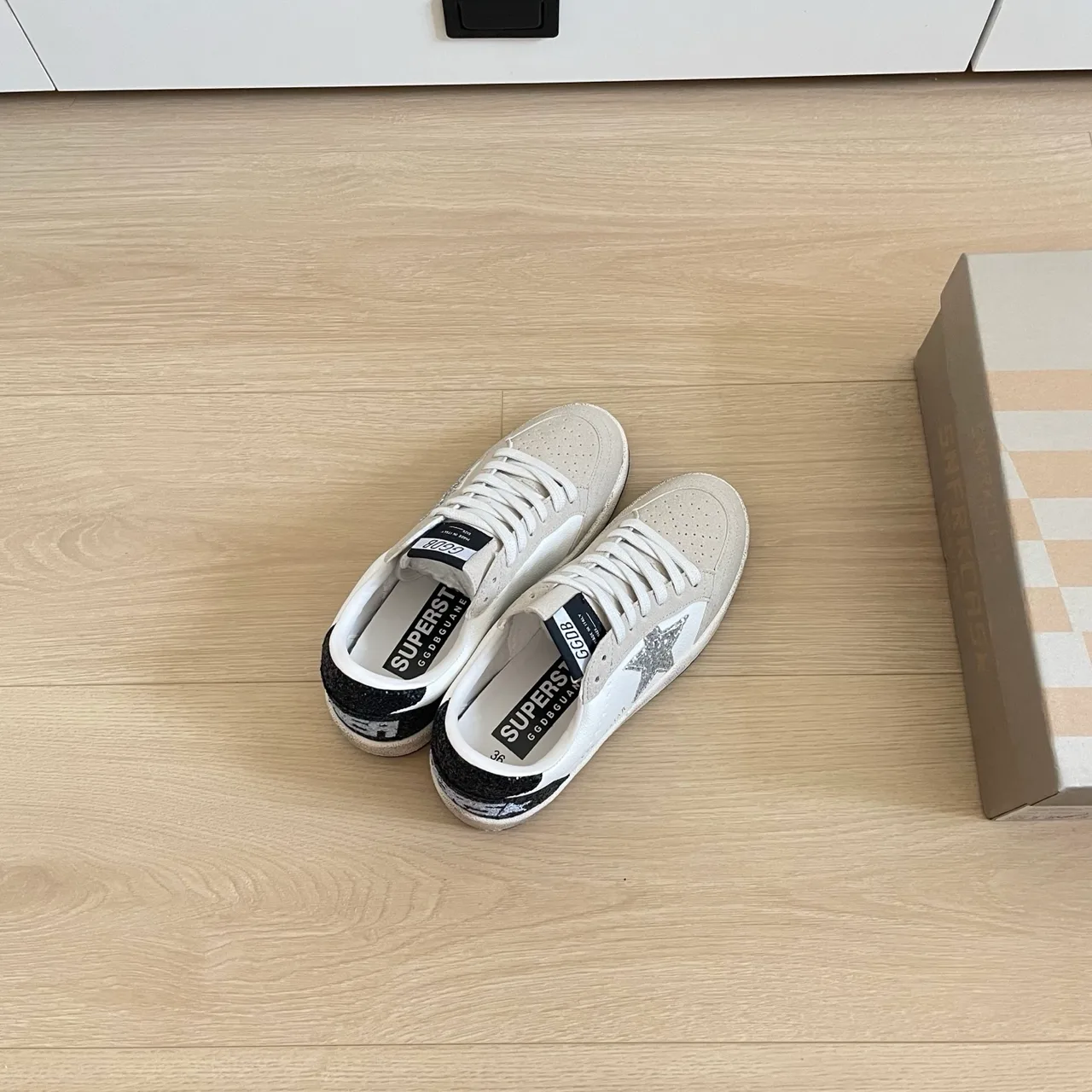 Golden Goose Calfskin Smooth Sneakers in White · view 6