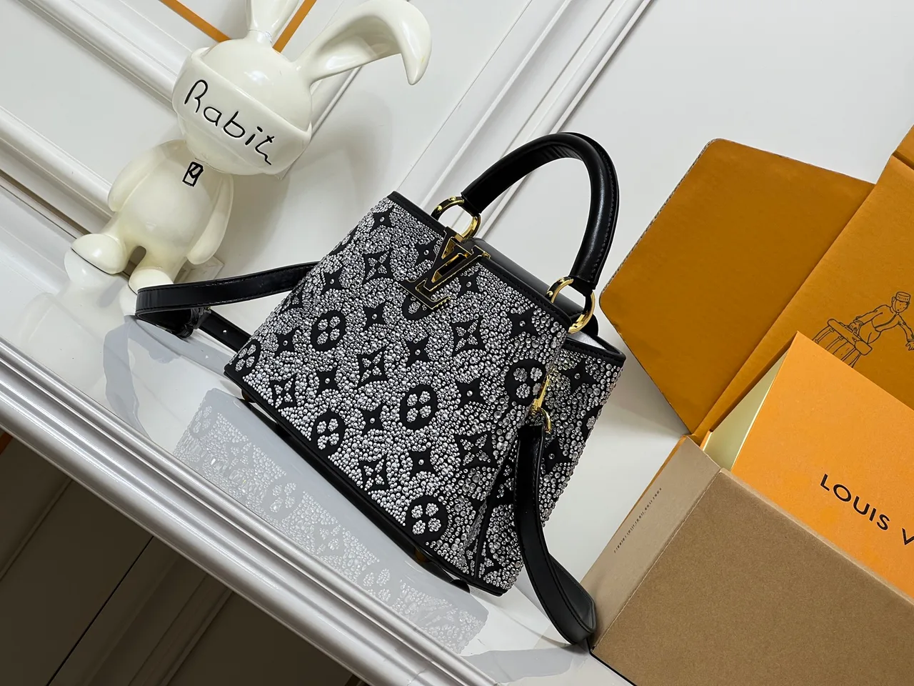 Louis Vuitton Cowhide Top-Handle Bag in Black · view 3
