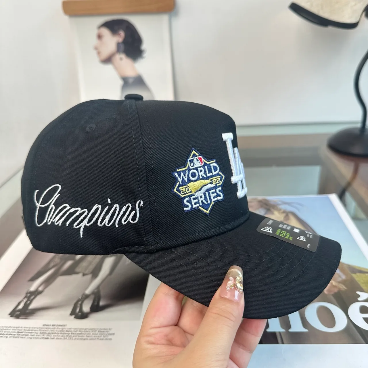 New Era LA Patch Baseball Cap in Black & Beige & Green & Burgundy & White & Purple · view 6