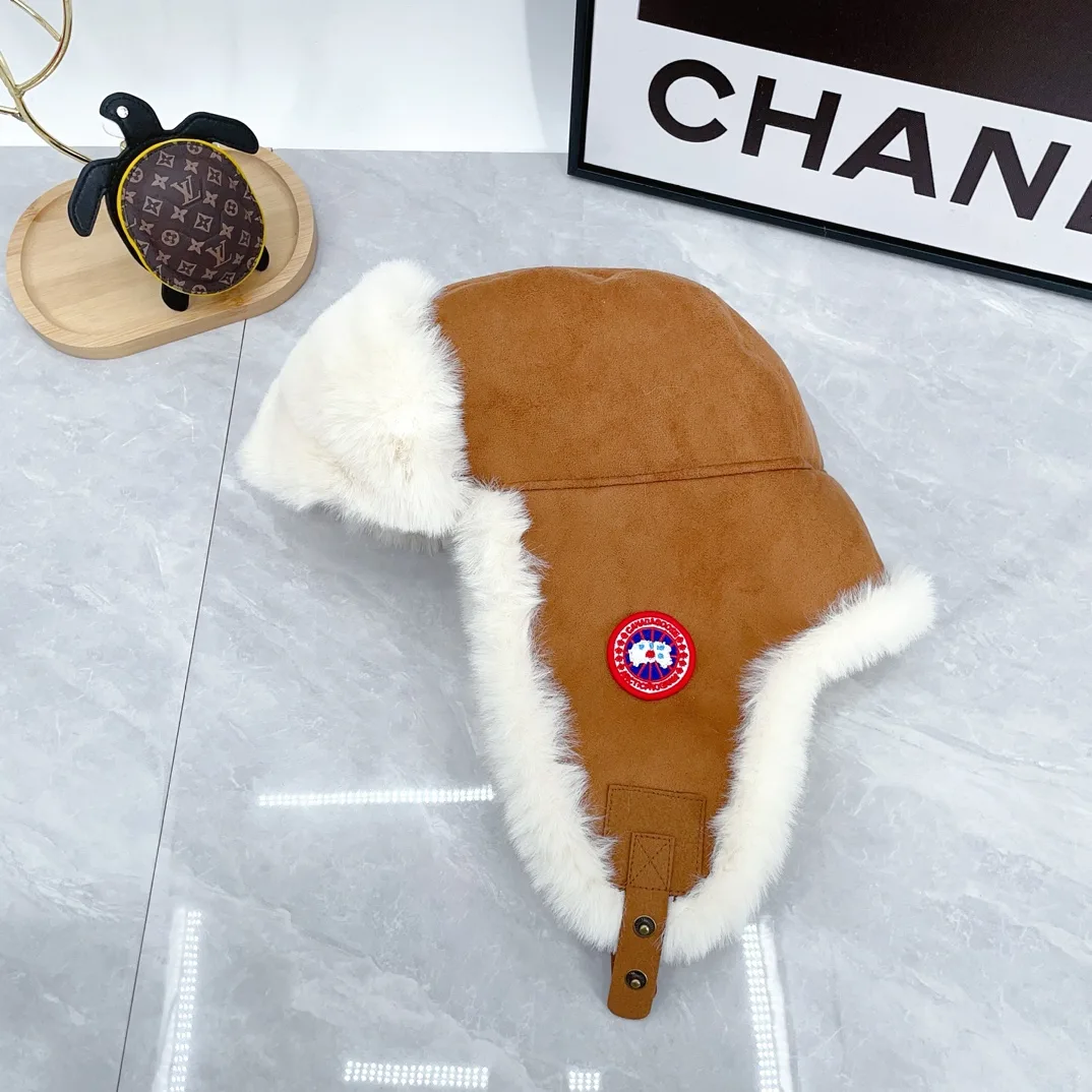 Canada Goose Suede Quilted Hat and Gloves Set in Tan · view 6