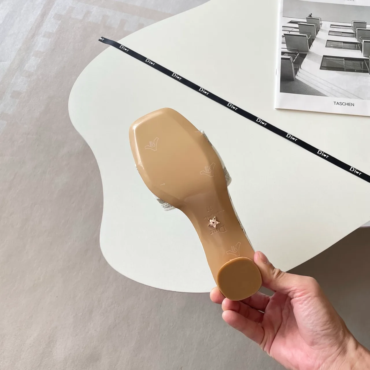 Dior Heeled Mules in White · view 9