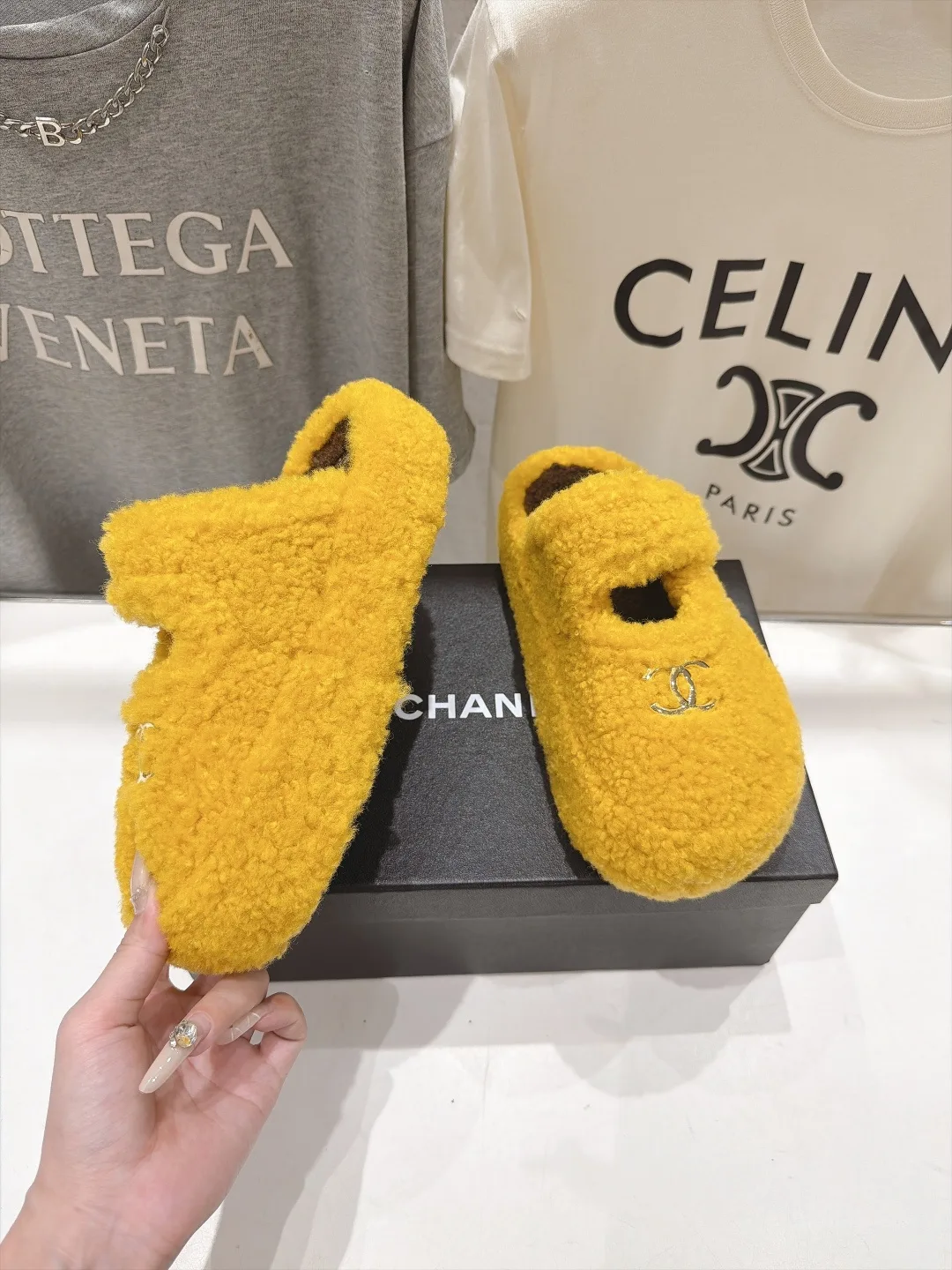 Chanel Slippers in Yellow · view 4