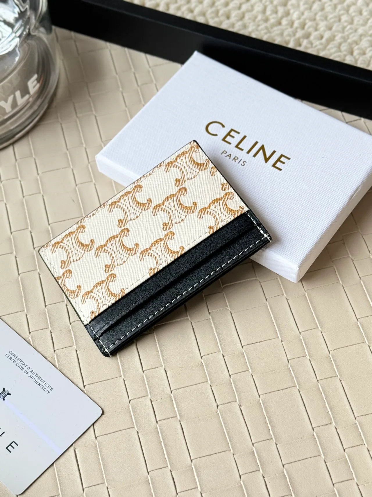 Celine Zip Cardholder in White · view 4