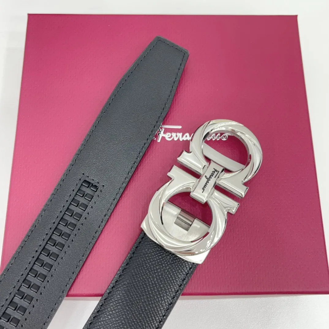 Ferragamo Calfskin Belt in Black · view 6
