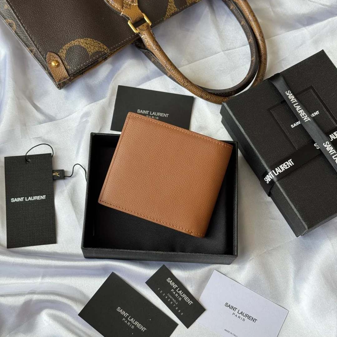 Saint Laurent Bifold Wallet in Tan · view 2