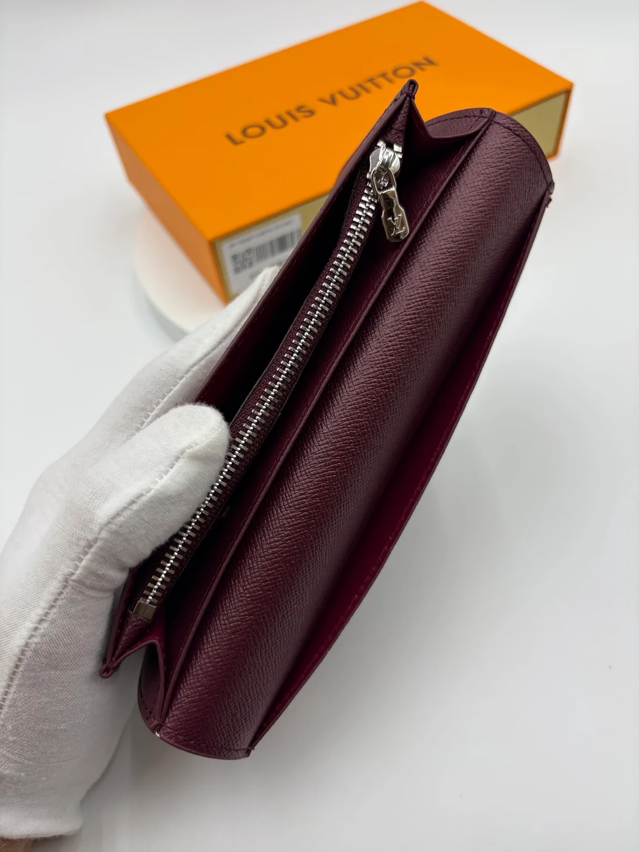 Louis Vuitton Canvas Long Wallet in Burgundy · view 8