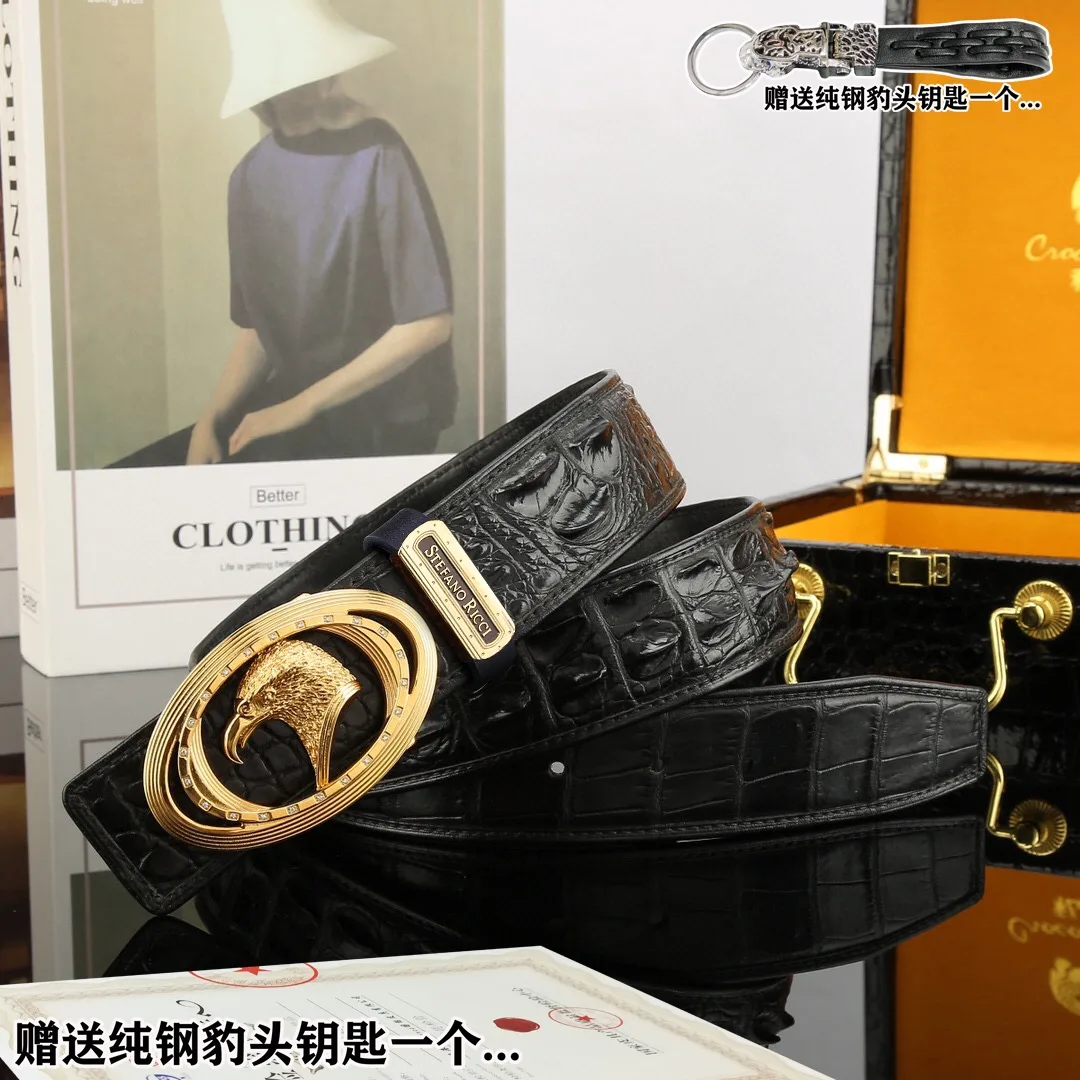 Stefano Ricci Eagle Buckle Belt in Black · view 2