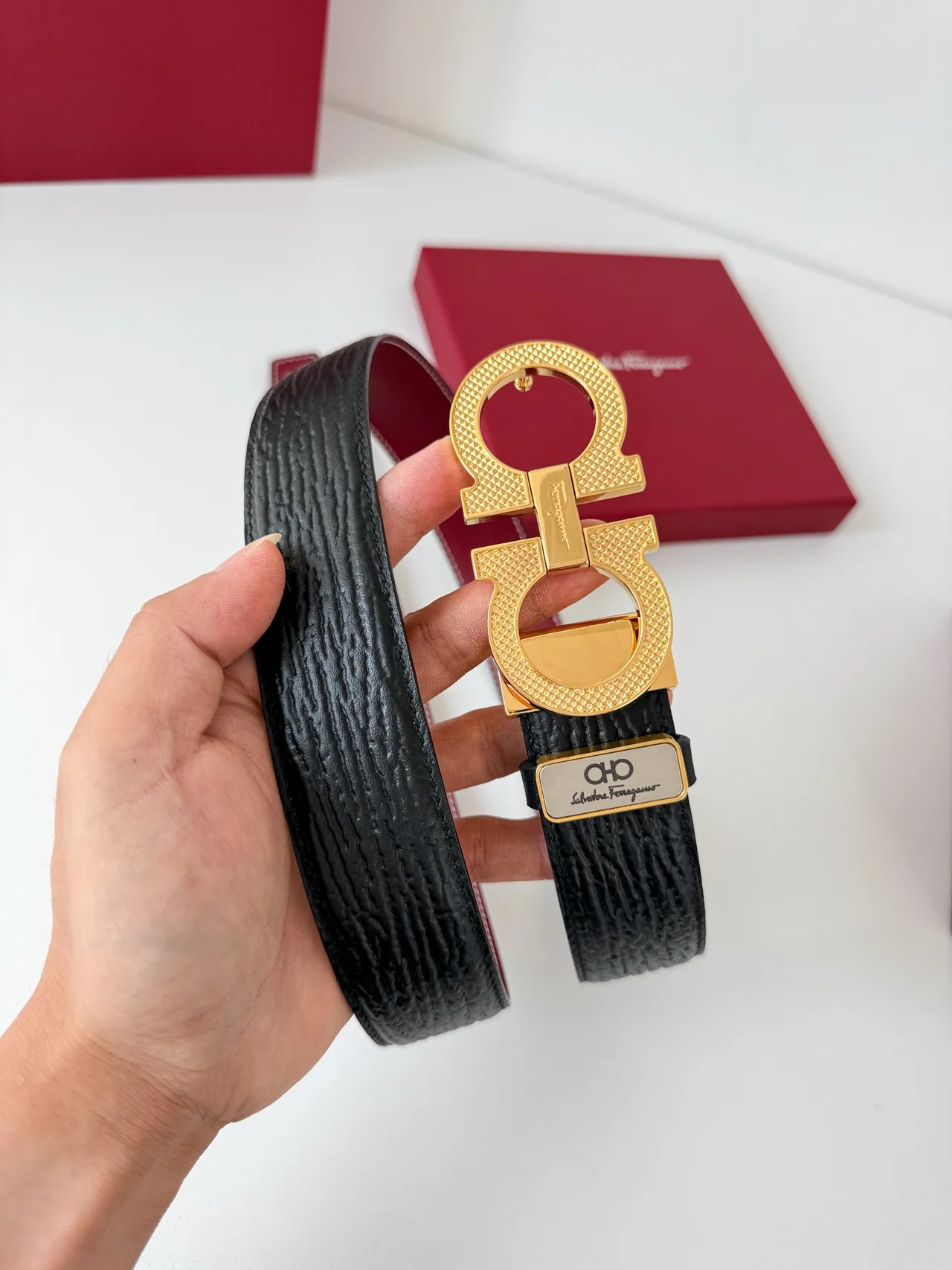 Ferragamo Reversible Gancini Belt in Black · view 6