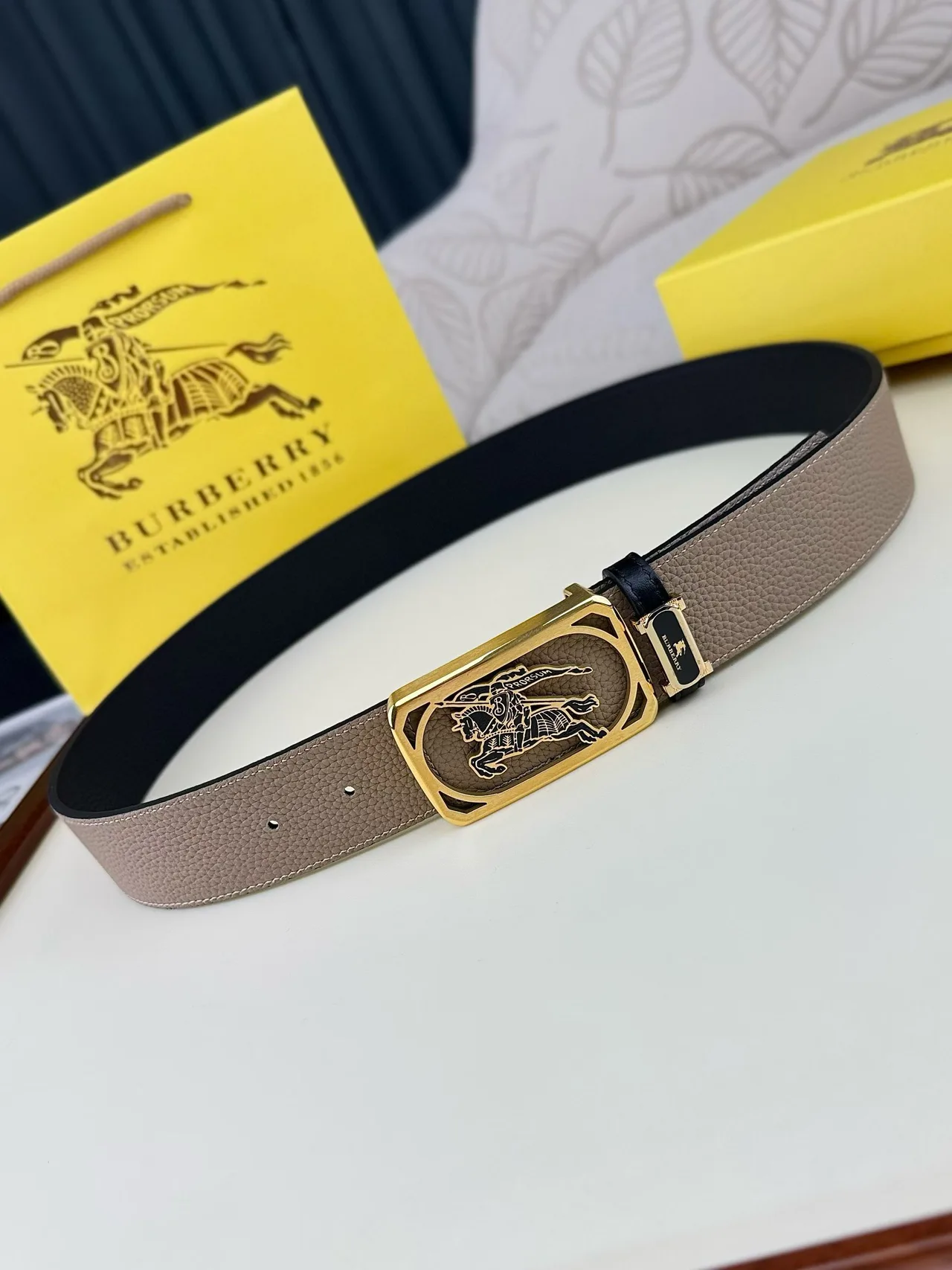 Burberry Reversible Belt in Grey · view 1