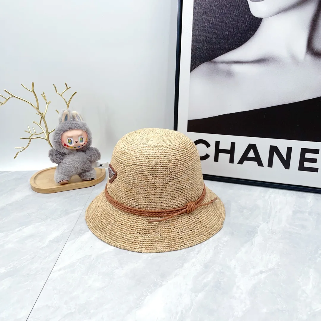 Prada Woven Bucket Hat in Beige · view 1
