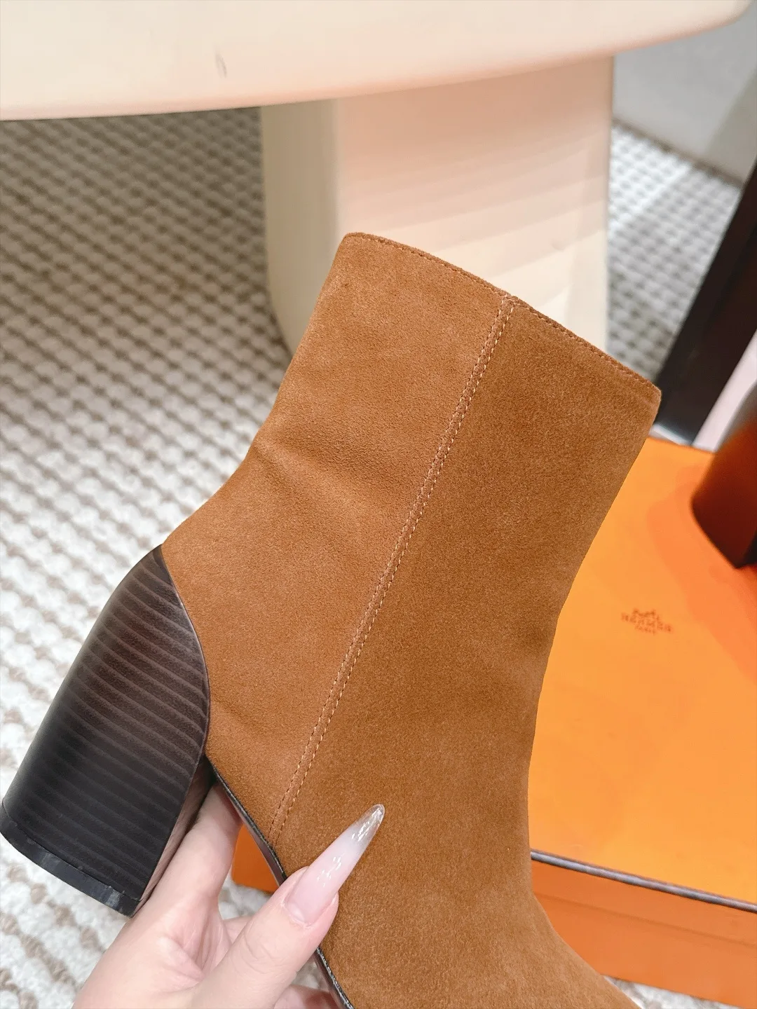 Loewe Suede-Look Ankle Boots in Brown · view 6
