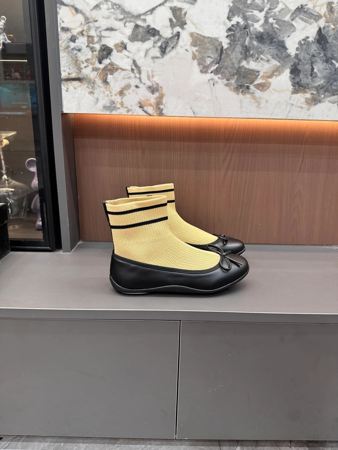 Chanel Sheepskin Sock Boots in Beige · view 4