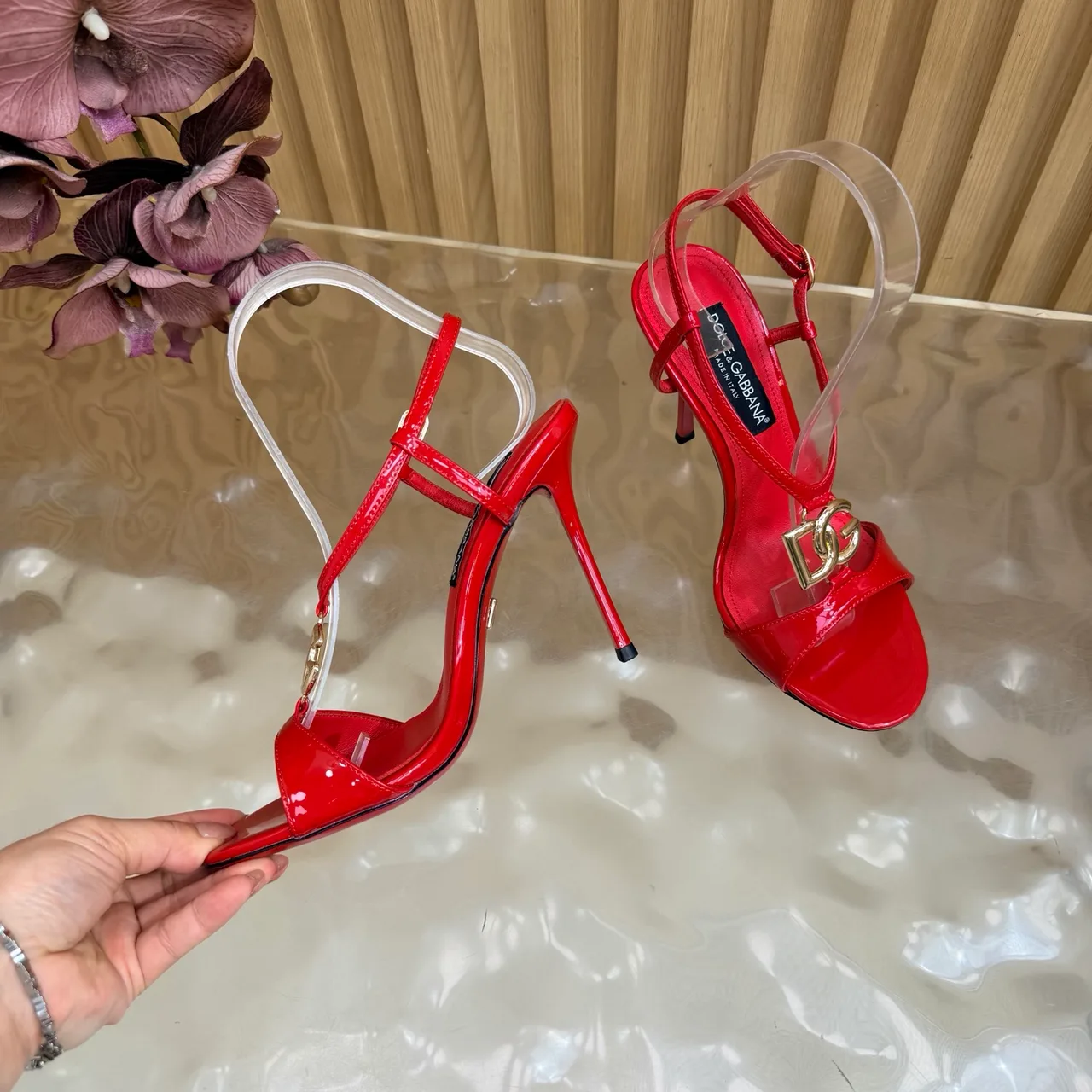 Dolce & Gabbana Heeled Sandals in Red · view 7