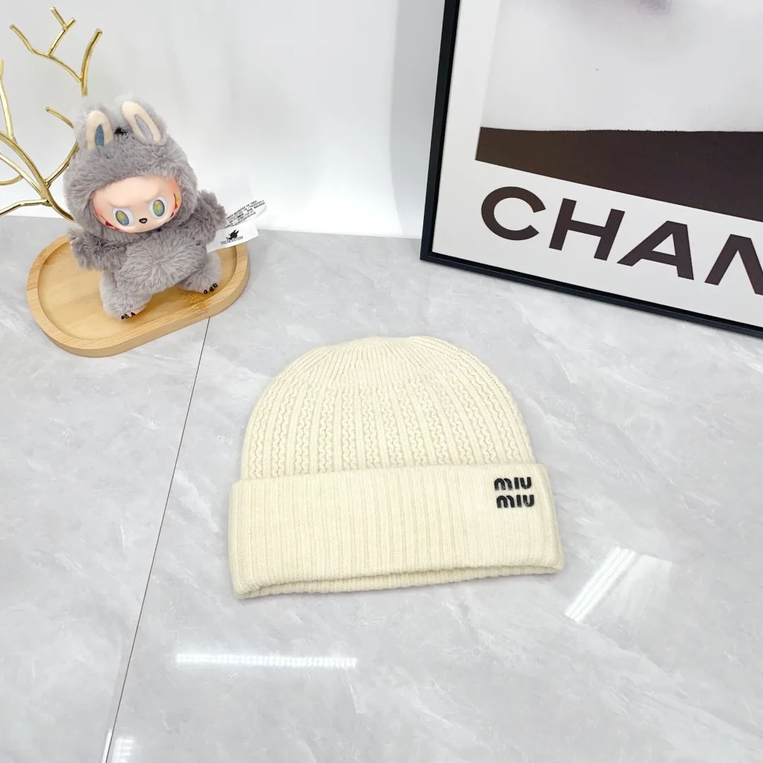Miu Miu Wool Ribbed Embroidered Hat Scarf and Gloves Set in White · view 5