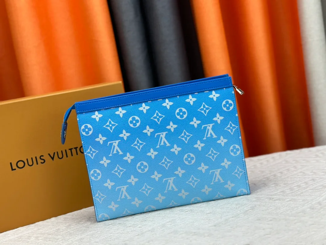 Louis Vuitton Canvas Clutch in Blue · view 2