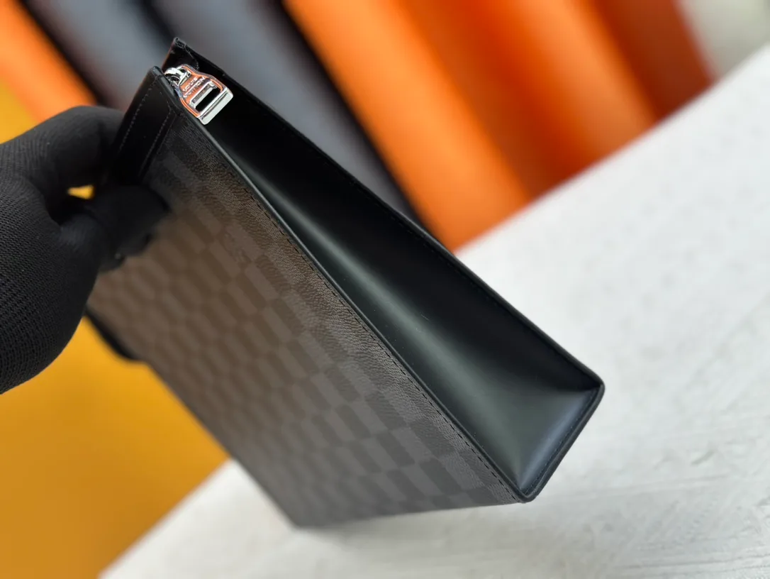 Louis Vuitton Canvas Clutch in Grey · view 6