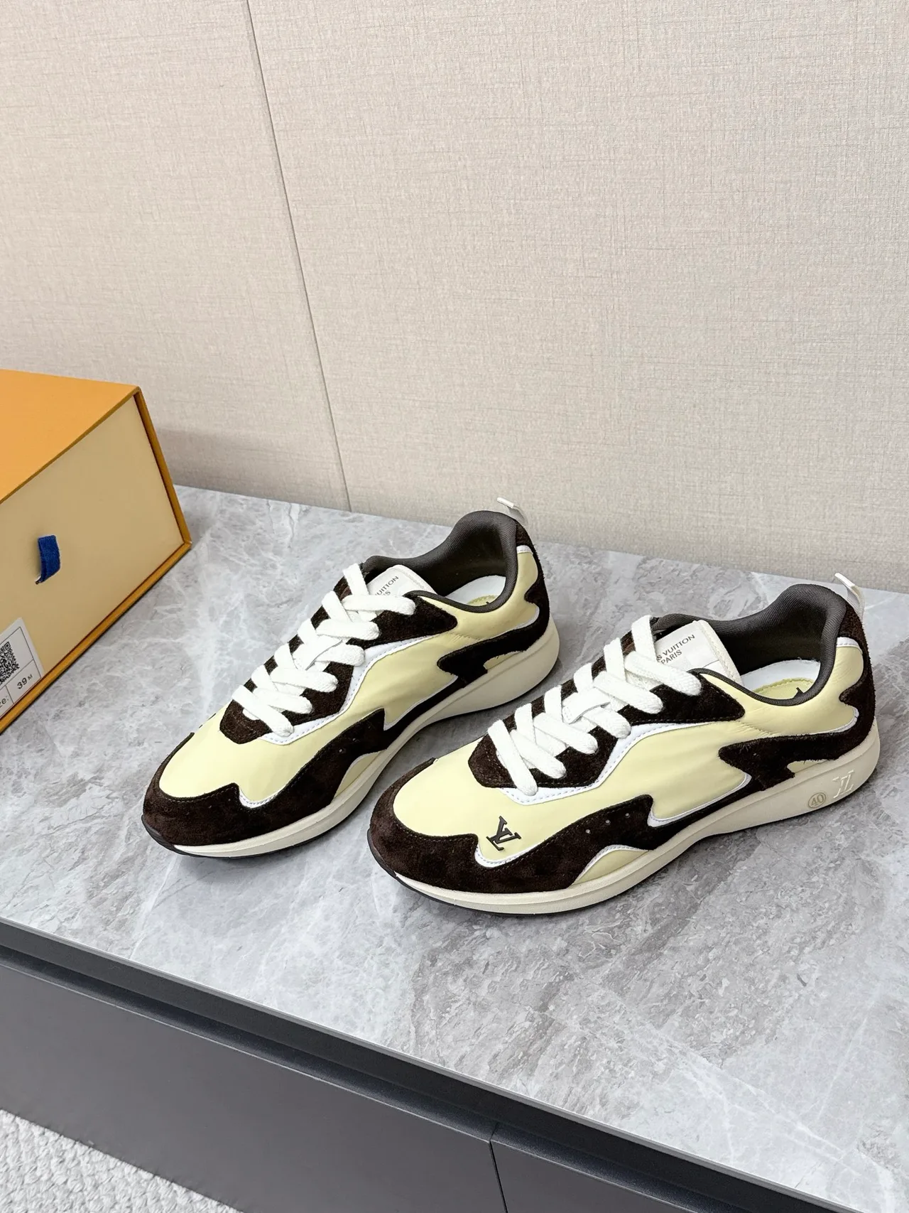 Louis Vuitton Nylon Smooth Sneakers in Cream · view 2