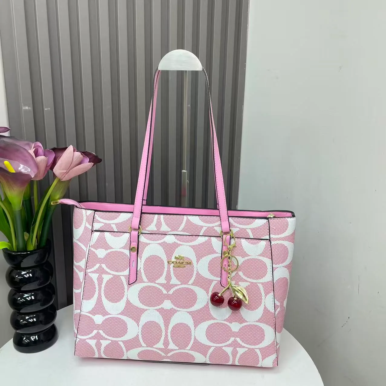 Coach Zip Tote in Black & Brown & Beige & Cream & Pink & White · view 5