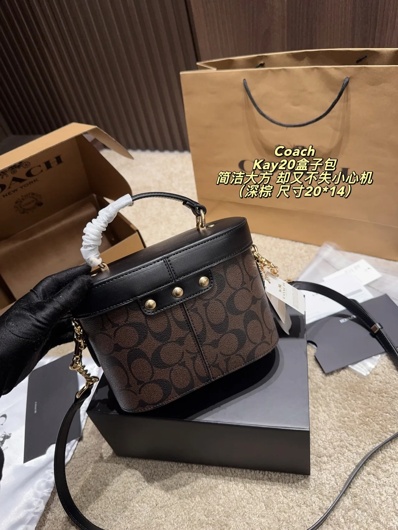 Coach Canvas Vanity Bag in Brown · view 3