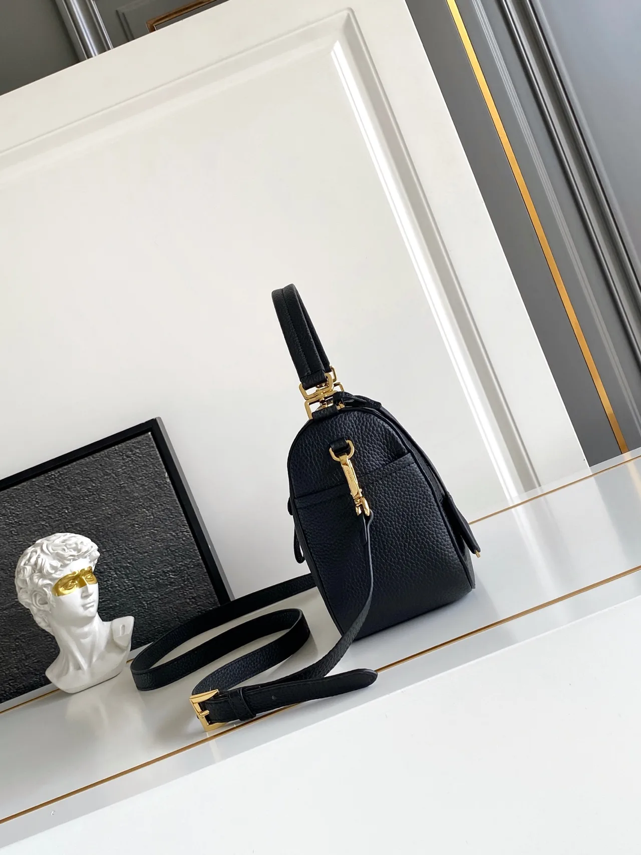 Prada Calfskin Hobo Bag in Black · view 2