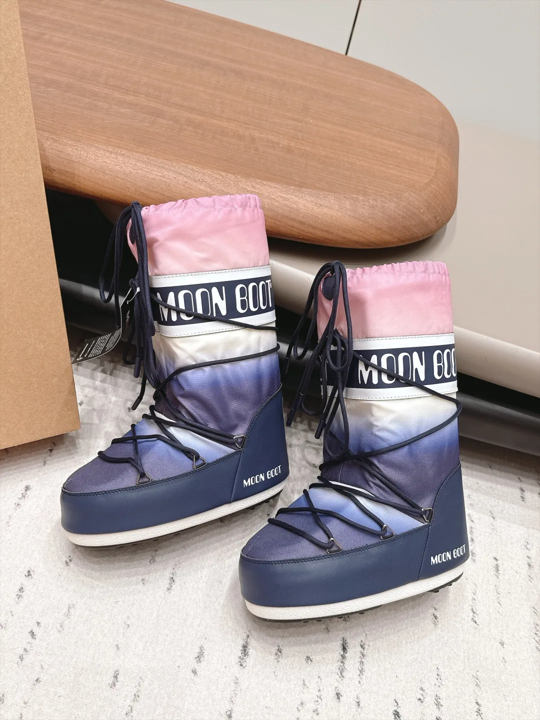 Moon Boot Gradient Snow Boots in Blue · view 4