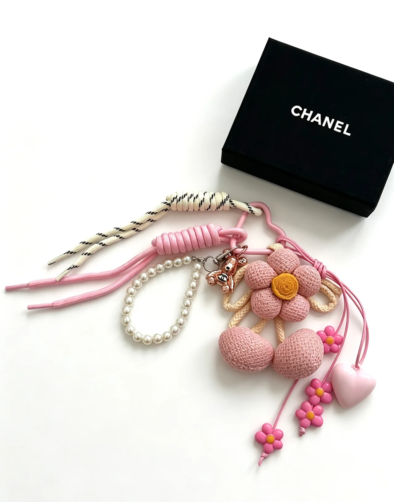 Chanel Flower Bag Charm in Pink · view 3