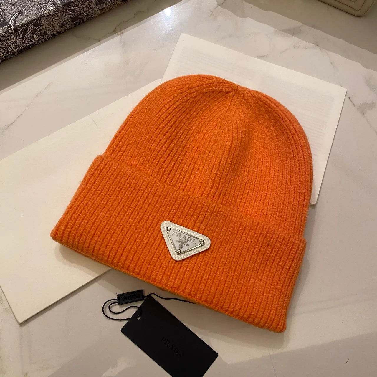 Prada Beanie in Yellow & Pink & Blue & Red & Burgundy & Orange & Grey & Beige & Brown & Black & White · view 8