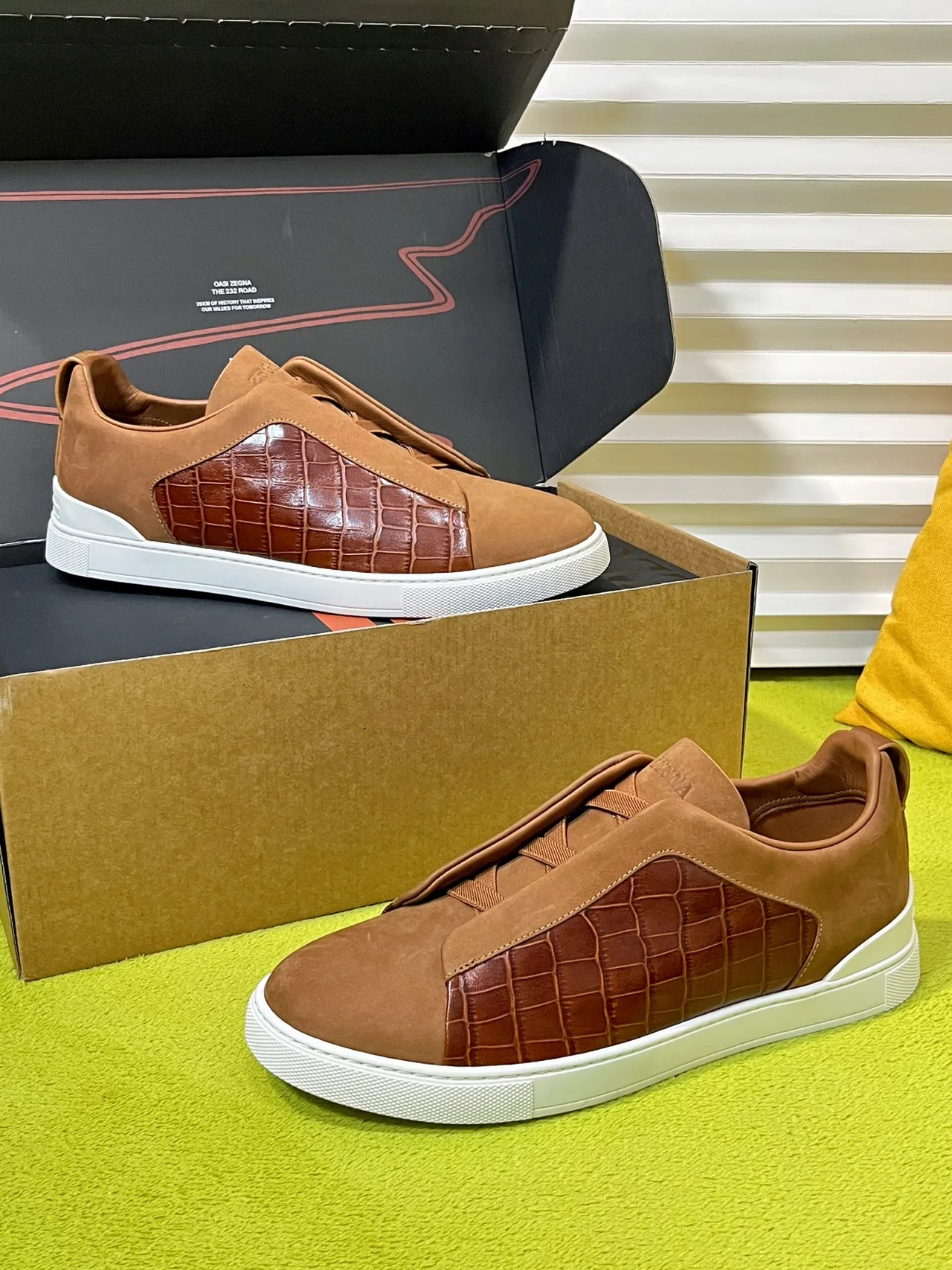 Zegna Triple Stitch Shoes in Brown · view 4