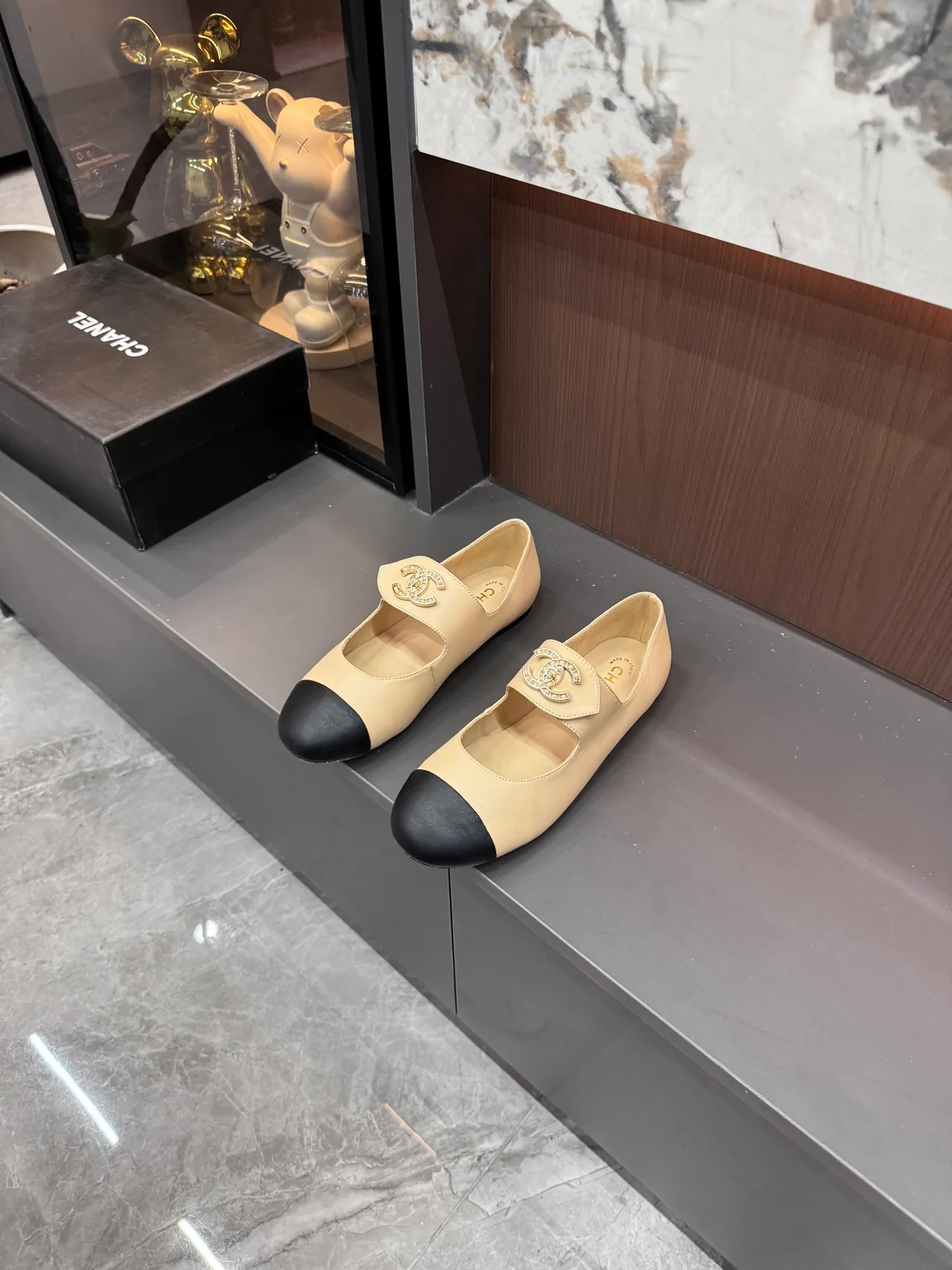 Chanel Mary Jane Flats in Black & White & Red · view 6