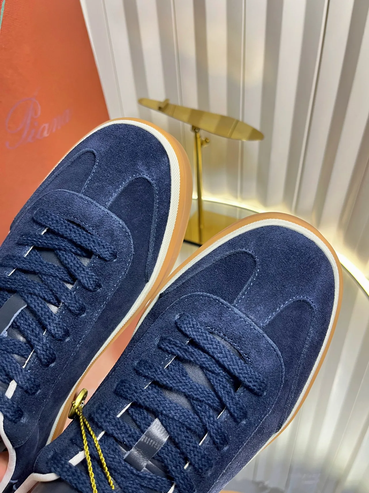Loro Piana Cashmere Sneakers in Blue · view 7