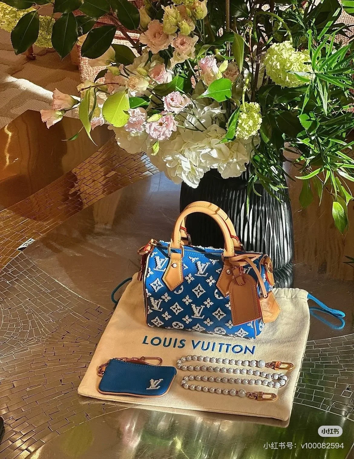 Louis Vuitton Pearl-monogram Speedy handbag in Yellow / Blue / Black · view 2