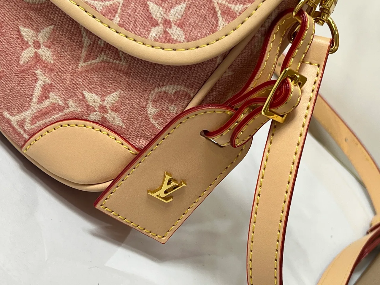 Louis Vuitton Cowhide Canvas Handbag in Pink · view 7