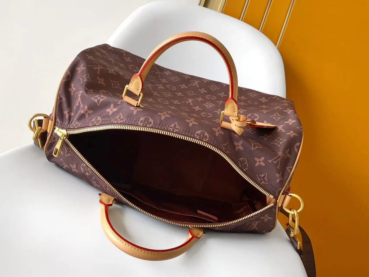 Louis Vuitton Canvas Monogram Glossy Duffel Bag in Brown · view 8